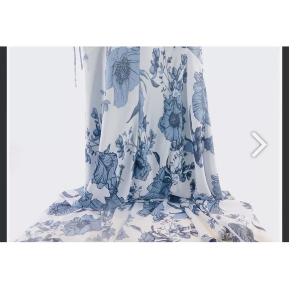 Fame And Partners Beckham Floral Ruffle Maxi Dress Pink Size 4 $249 MSRP - Picture 5 of 13